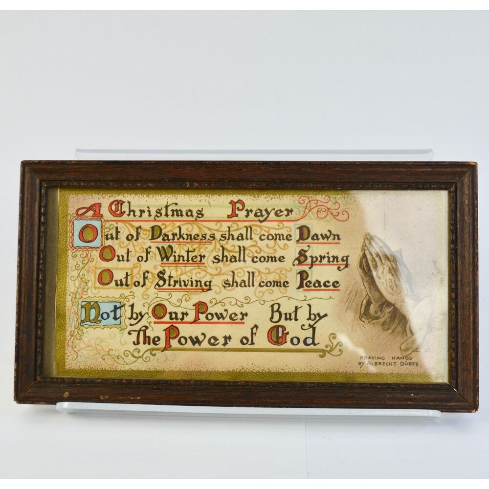 Vintage Christmas Card A Christmas Prayer Framed